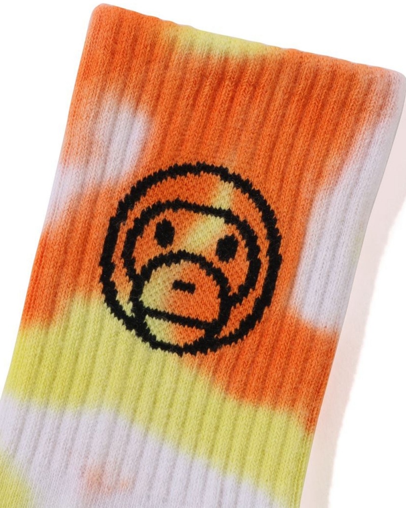 Autres Accessoires Bape Baby Milo Tie Dyed Rib Sock Orange Enfant | SMJ-91316605